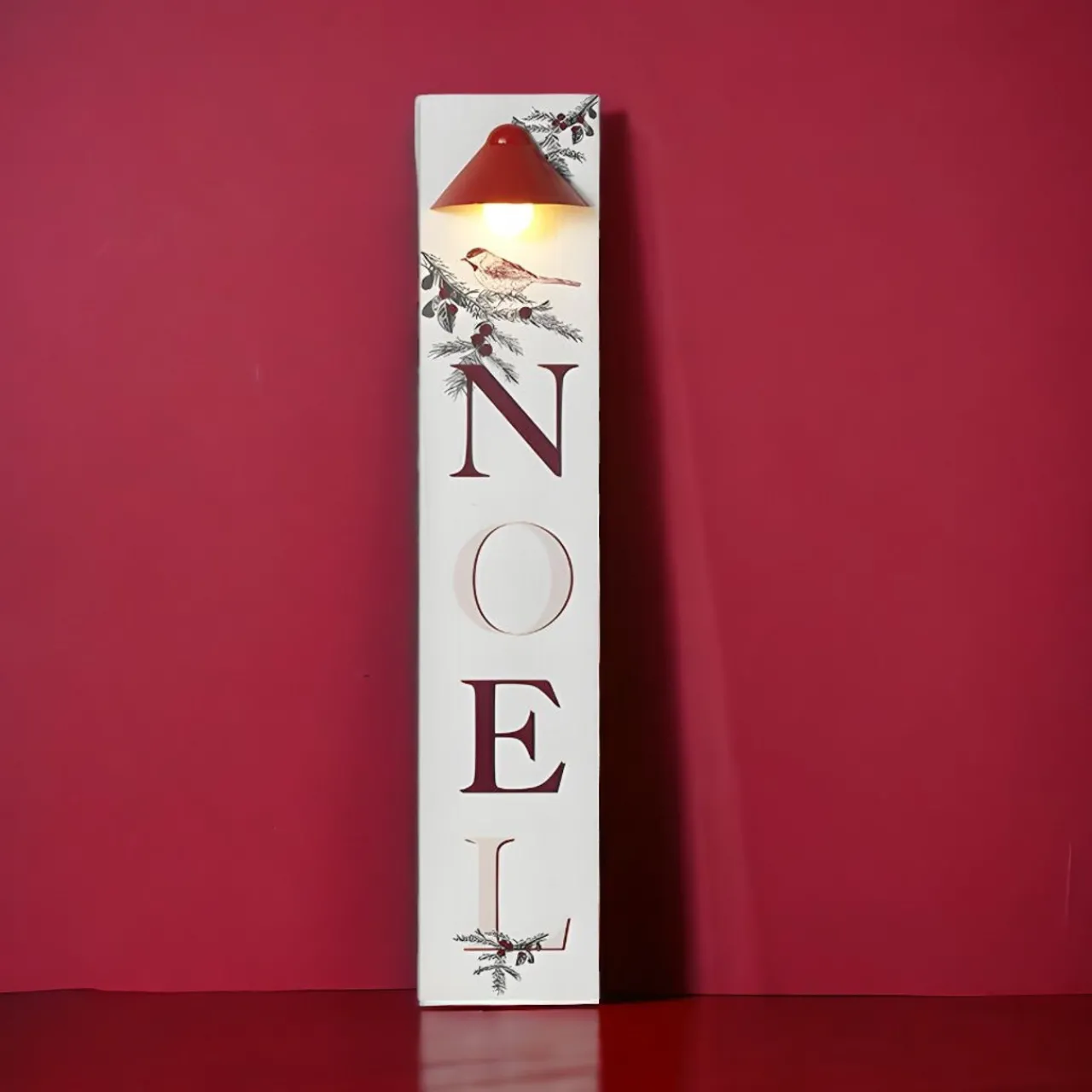 40 Festive NOEL Lighted Wooden Sign< New