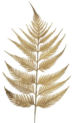 Frosted Metallic Gold Fern Frond, 23 inches< Hot
