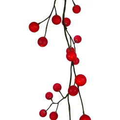 6Ft Red Cotton Ball LED Garland<Kurt Adler Outlet
