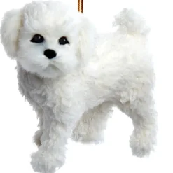 Furry Bichon Frise Dog Ornament<Kurt Adler Clearance