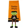 Ganz - Spooky Frankenstein Dangle Leg Tea Towel< New