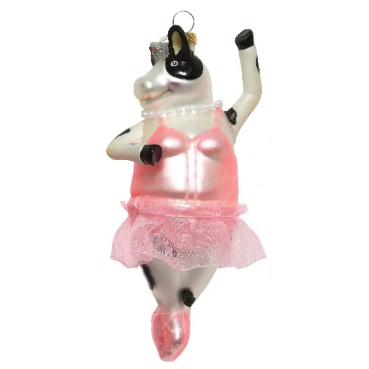 Glass Ballerina Cow Ornament< Best