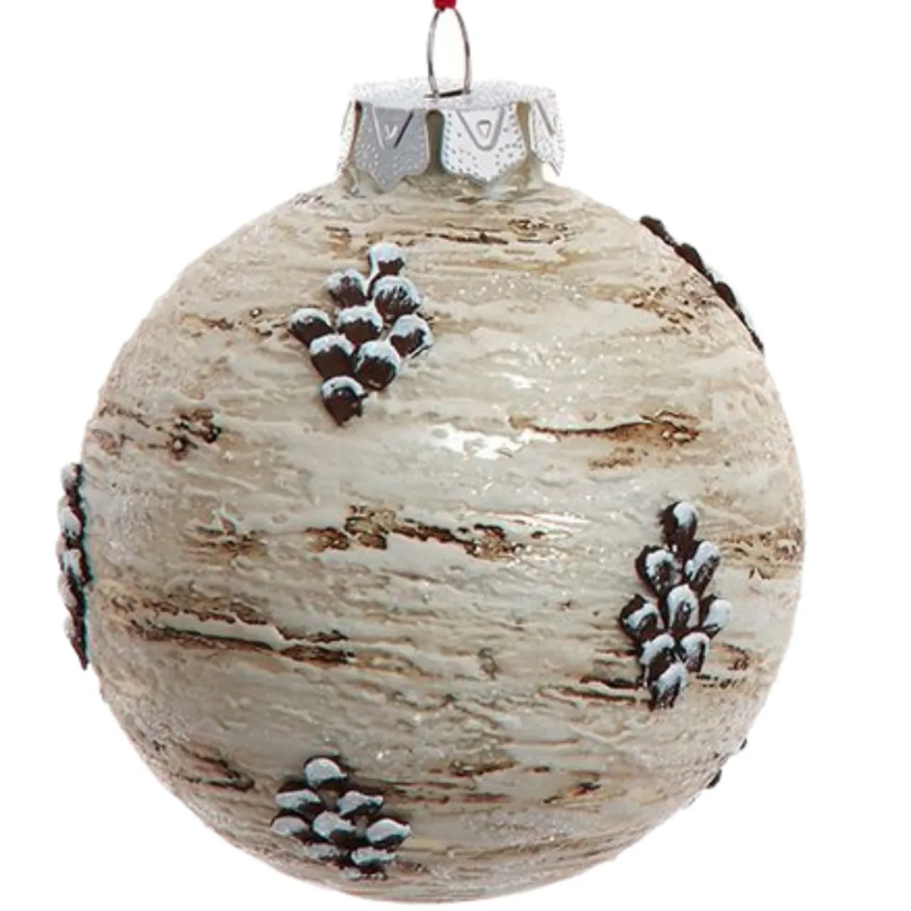 Glass Birch Tree Textured Ball Ornament<Kurt Adler Sale