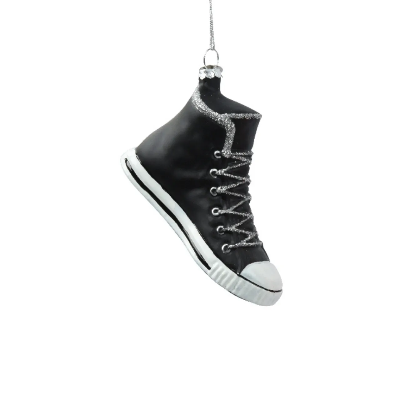 Glass Black High Top Sneaker Ornament< New
