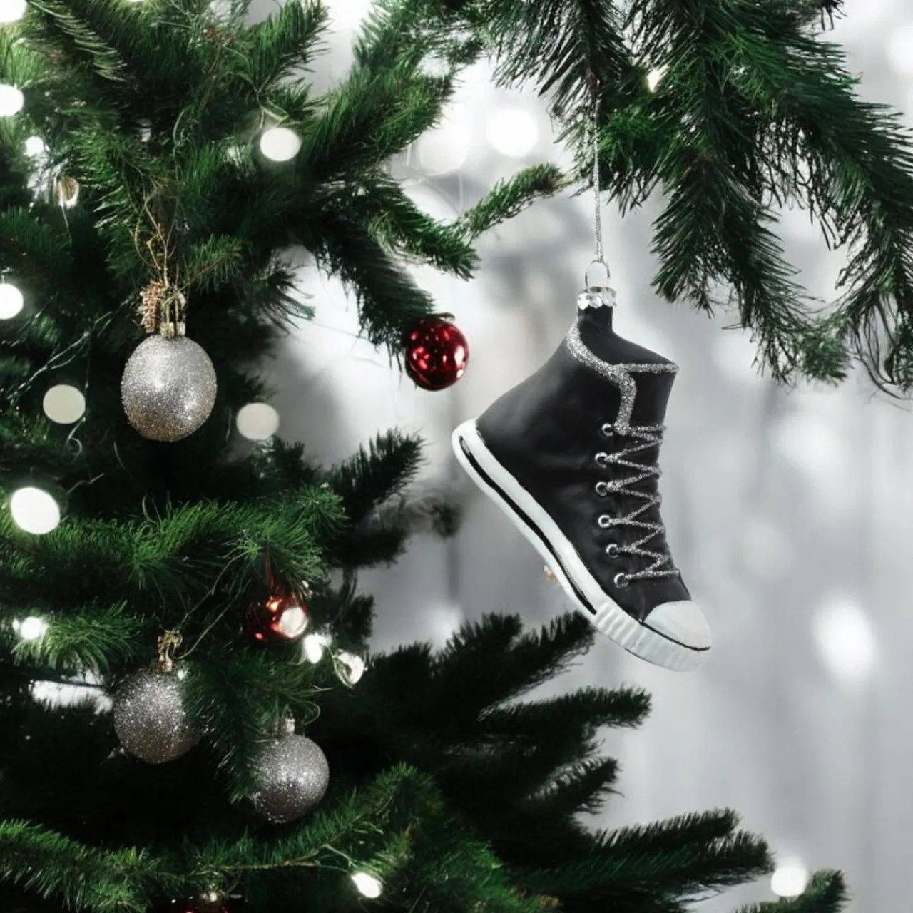 Glass Black High Top Sneaker Ornament< New