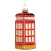Glass London Phone Box Ornament< Hot