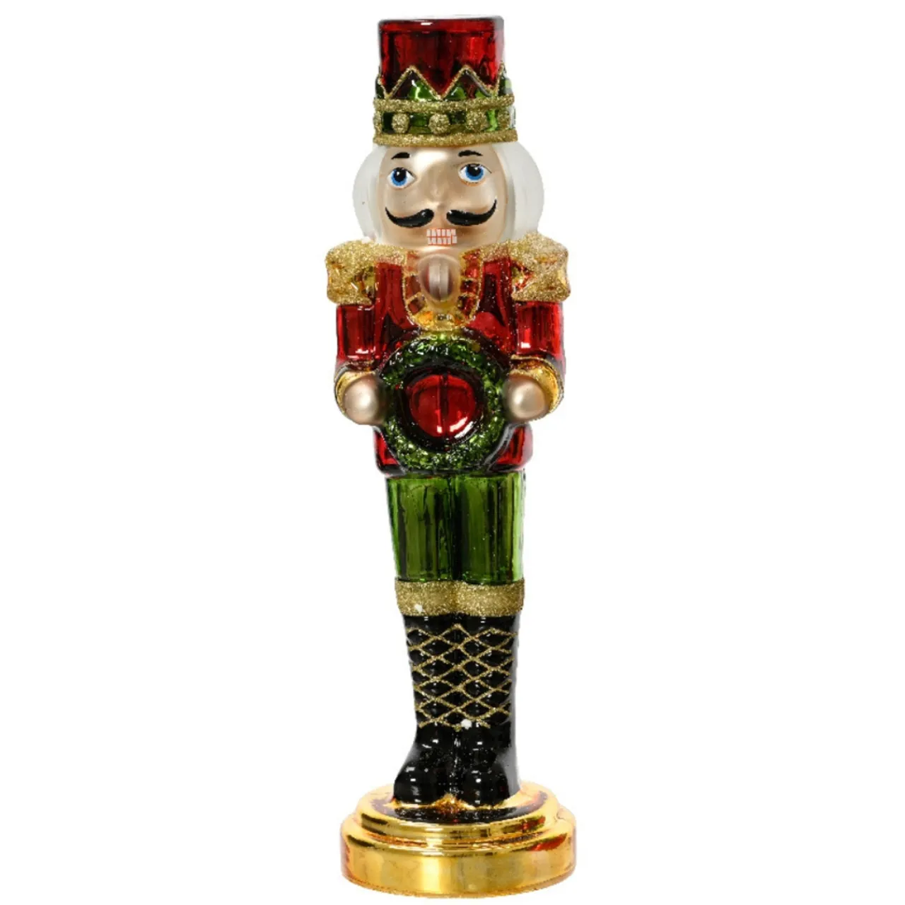 Glass Nutcracker With Red Hat Figurine< New
