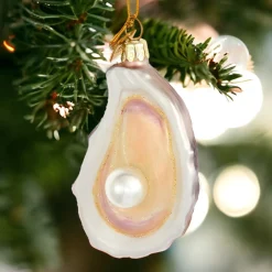 Glass Oyster With Pearl Ornament<Kurt Adler Clearance