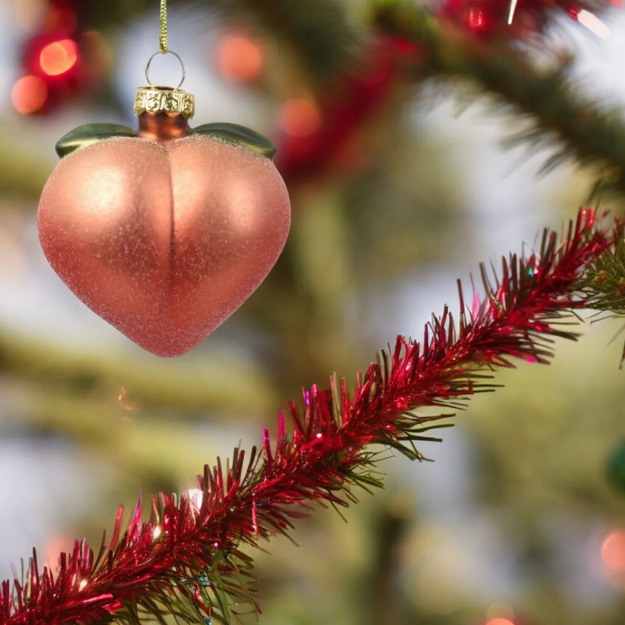 Glass Peach Ornament< Fashion