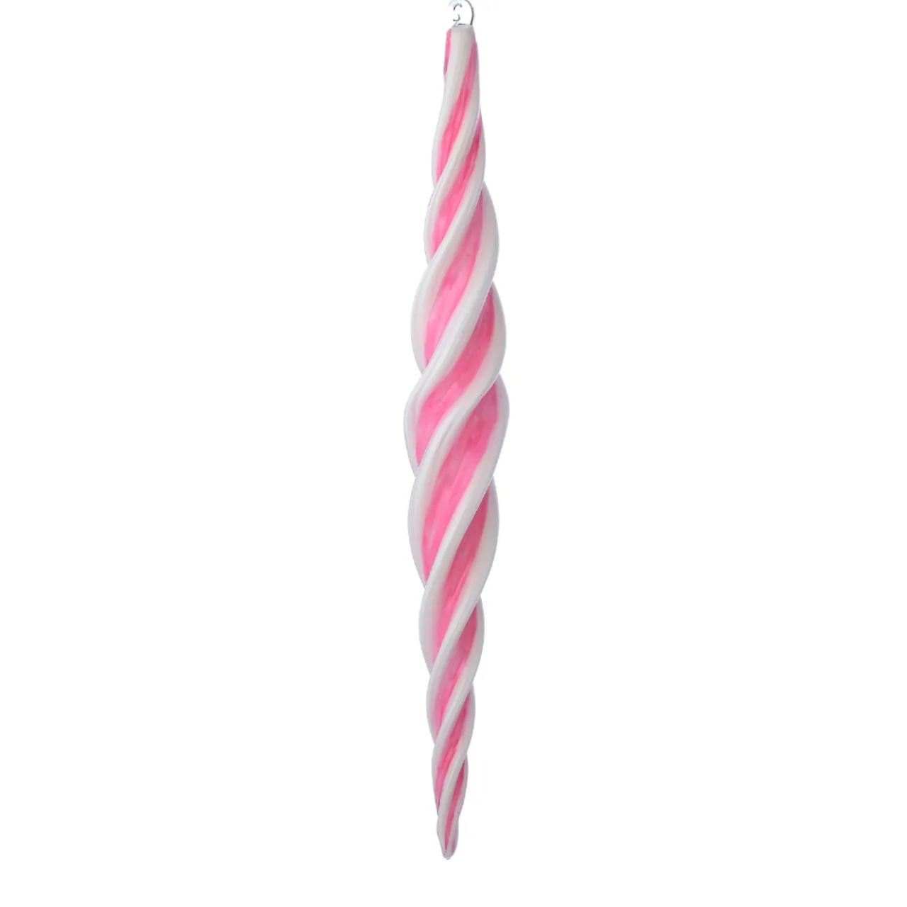 Glass Pink Peppermint Finial Ornament< Outlet