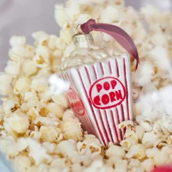 Glass Popcorn Bucket Ornament< Hot