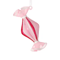 Glass Red and Pink Diamond Peppermint Candy Ornament< Sale