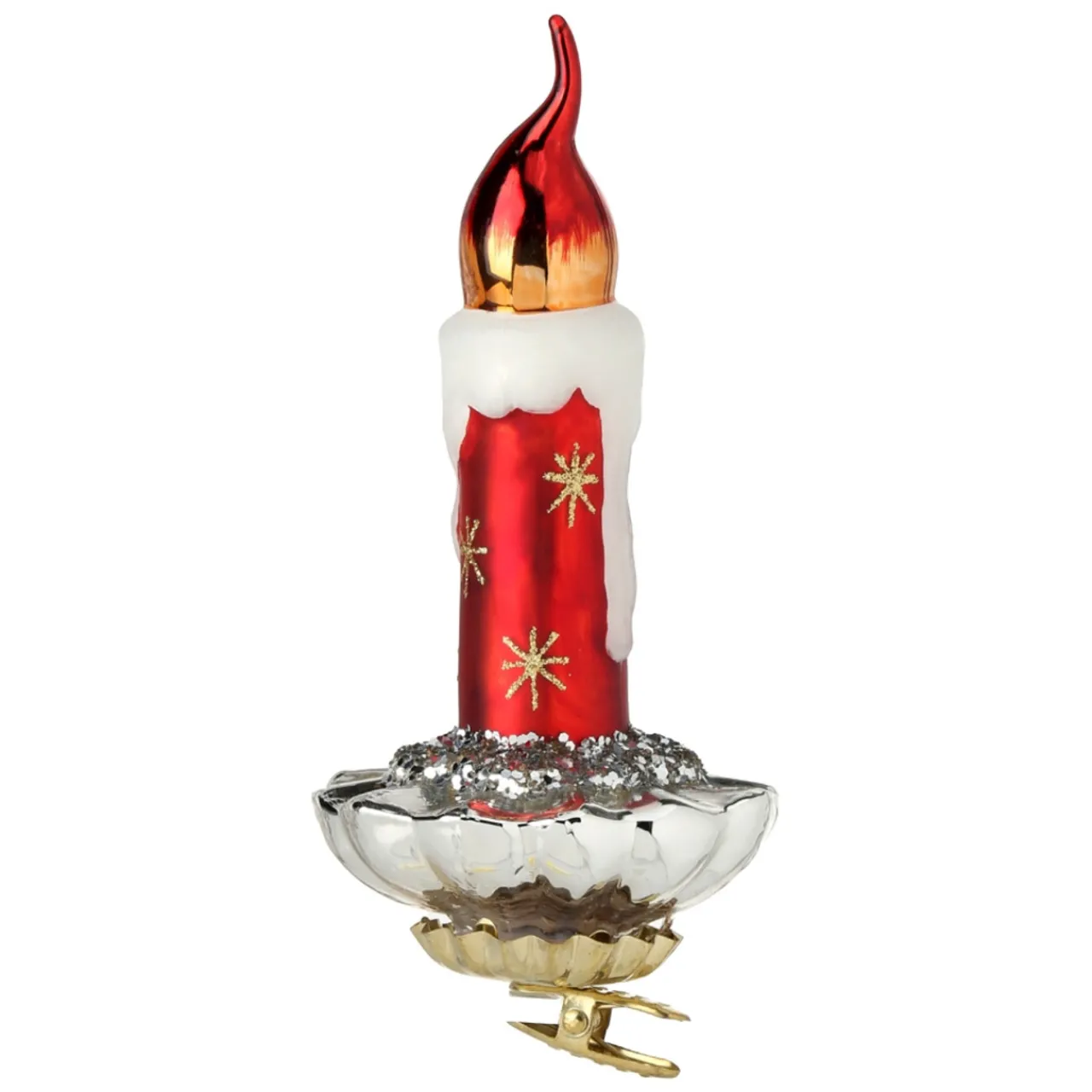Glass Retro Candle Ornament with Clip< Best