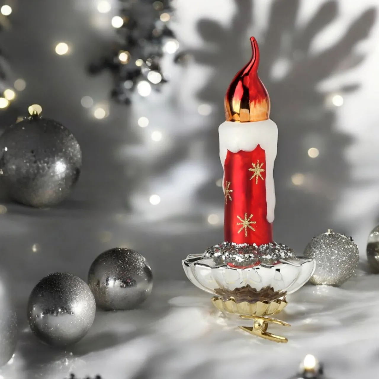 Glass Retro Candle Ornament with Clip< Best