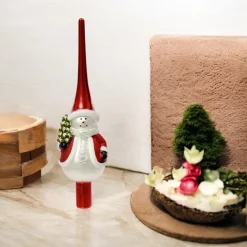 Glass Snowman With Tree Finial Tree Topper< Fashion