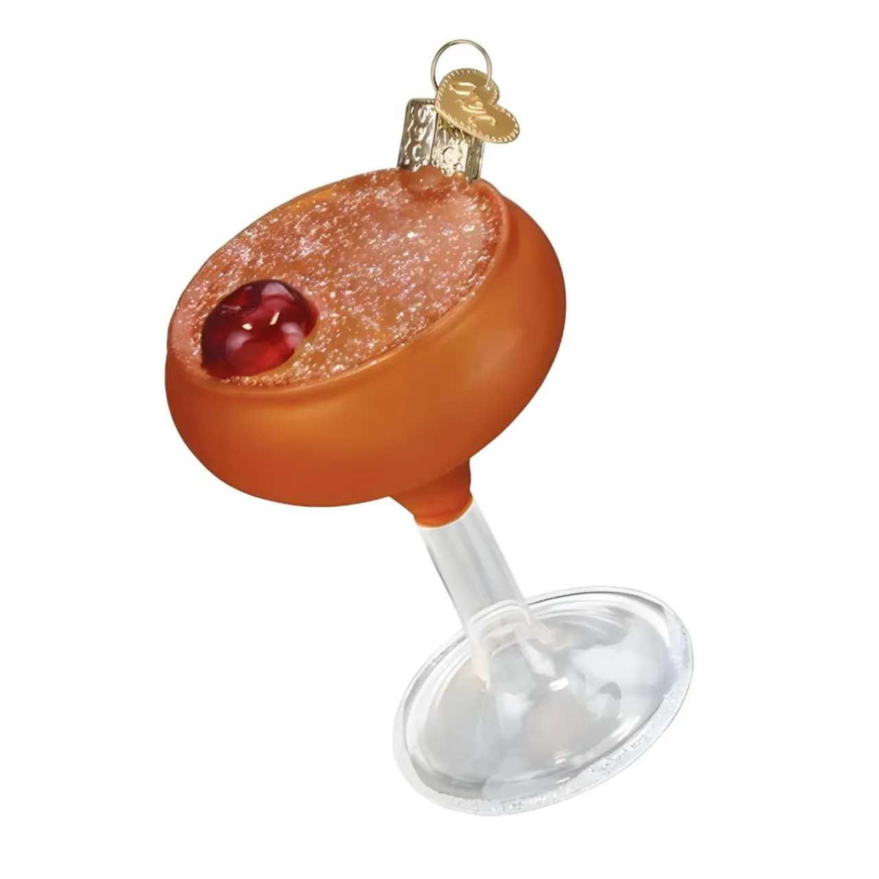Glittery Glass Manhattan Cocktail Christmas Ornament<Old World Glass Hot