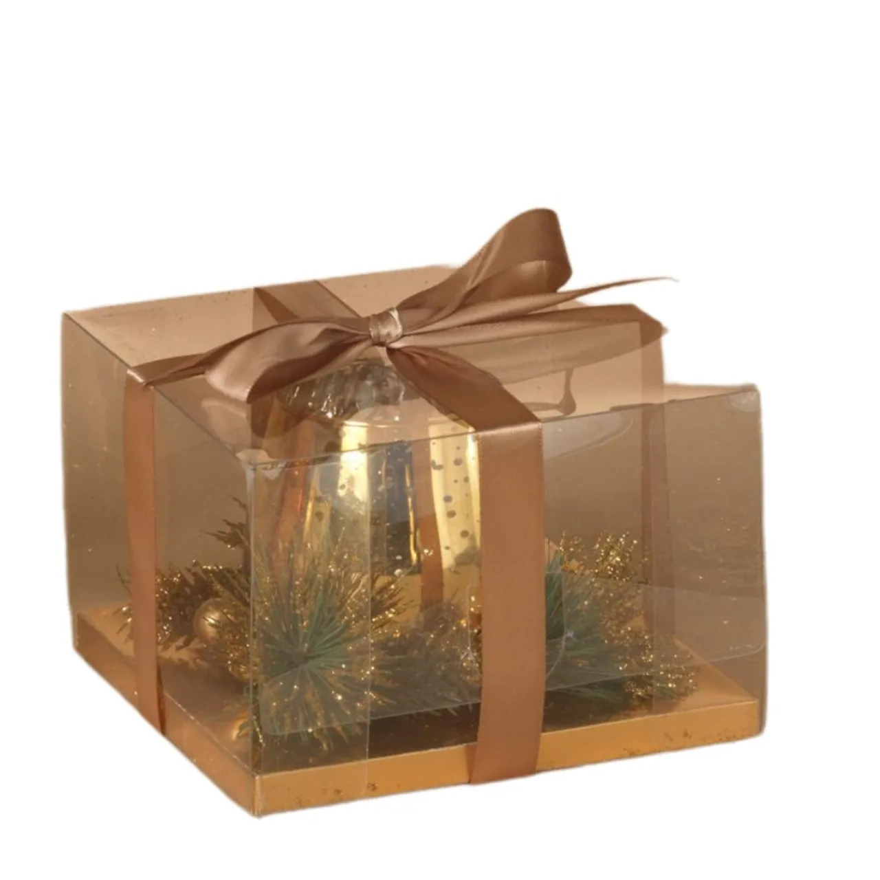 Gold Candleholder w/Pine< Best