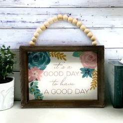 Good Day Floral Inspirational Wood Sign< Hot