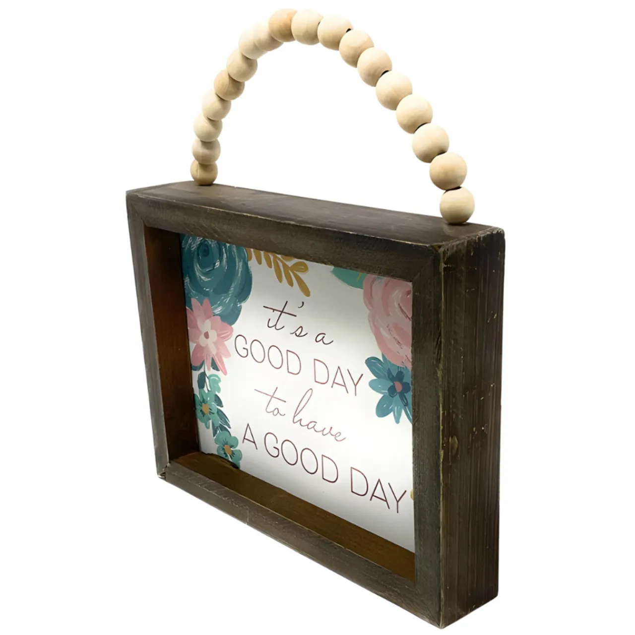 Good Day Floral Inspirational Wood Sign< Hot