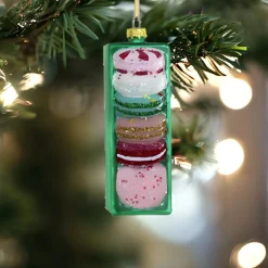 Green Box of Christmas Macarons Ornament<Cody Foster & Co. Clearance