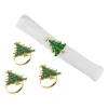 Green Christmas tree Napkin Ring Set Of 4< Sale