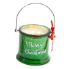 Green Mercury Glass Jar Wax Candle with Handle - Festive Light< Clearance