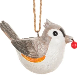 Grey Bird With Berry Ornament< Discount