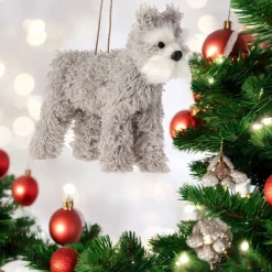 Grey Faux Fur Dog Ornament< Best