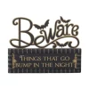 Halloween Cutout Beware Sign on Message Brick< Fashion