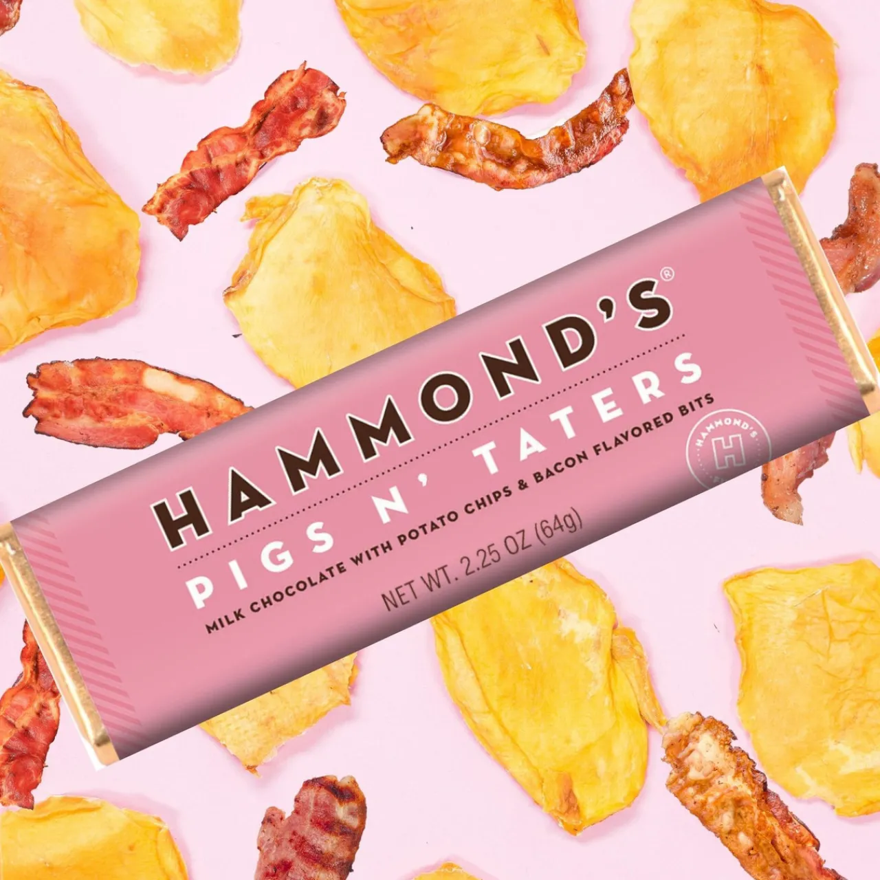 Hammond's Candies Pigs 'N Taters Milk Chocolate Candy Bar< New