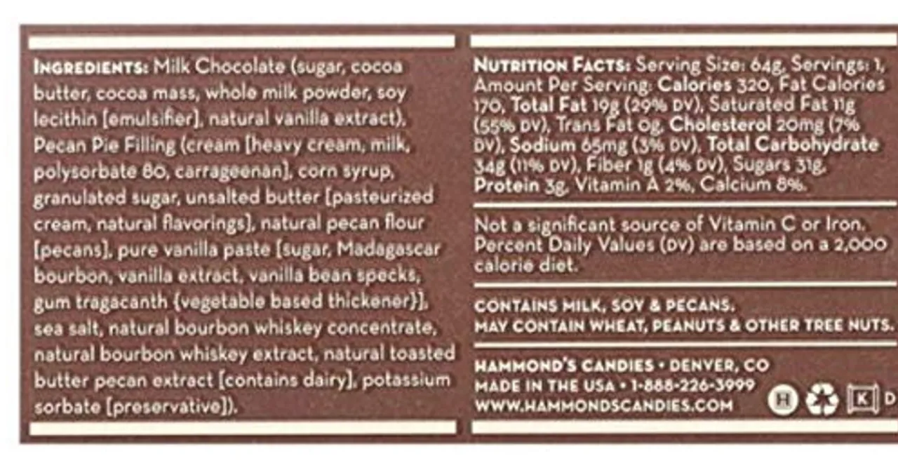 Hammond's Chocolate Candy 6 Bar Assortment, Sea Salt, Peanut Butter, Bourbon Pec< Best