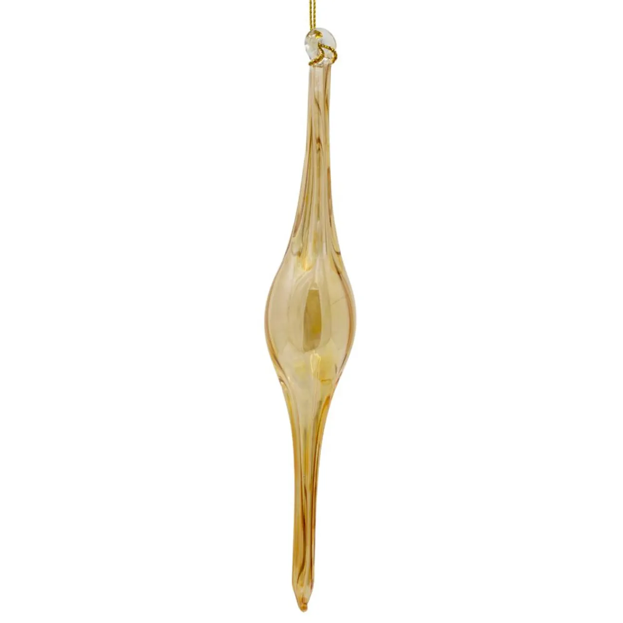 Hand Blown Glass Yellow Icicle Ornament<Egyptian Museum Clearance