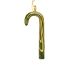 Handmade Glass Green and Yellow Candy Cane Ornament< Hot