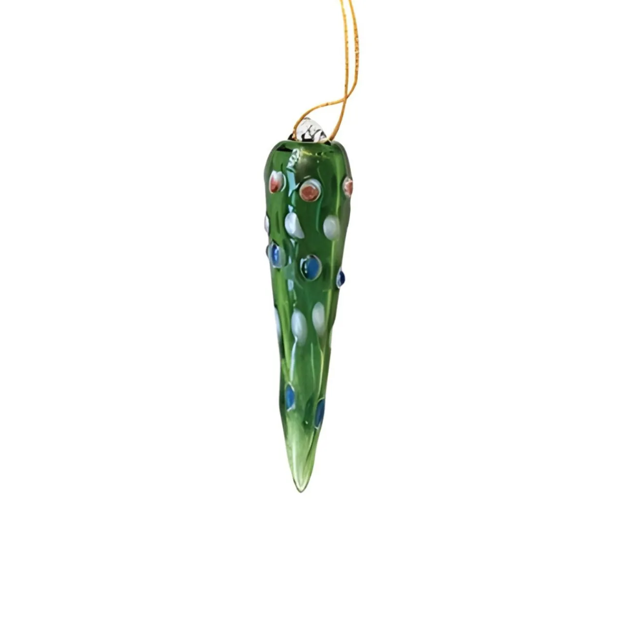 Handmade Glass Green Icicle Ornament< Sale