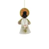 Handmade Wool Felt And Tinsel Black Angel Ornament< Sale