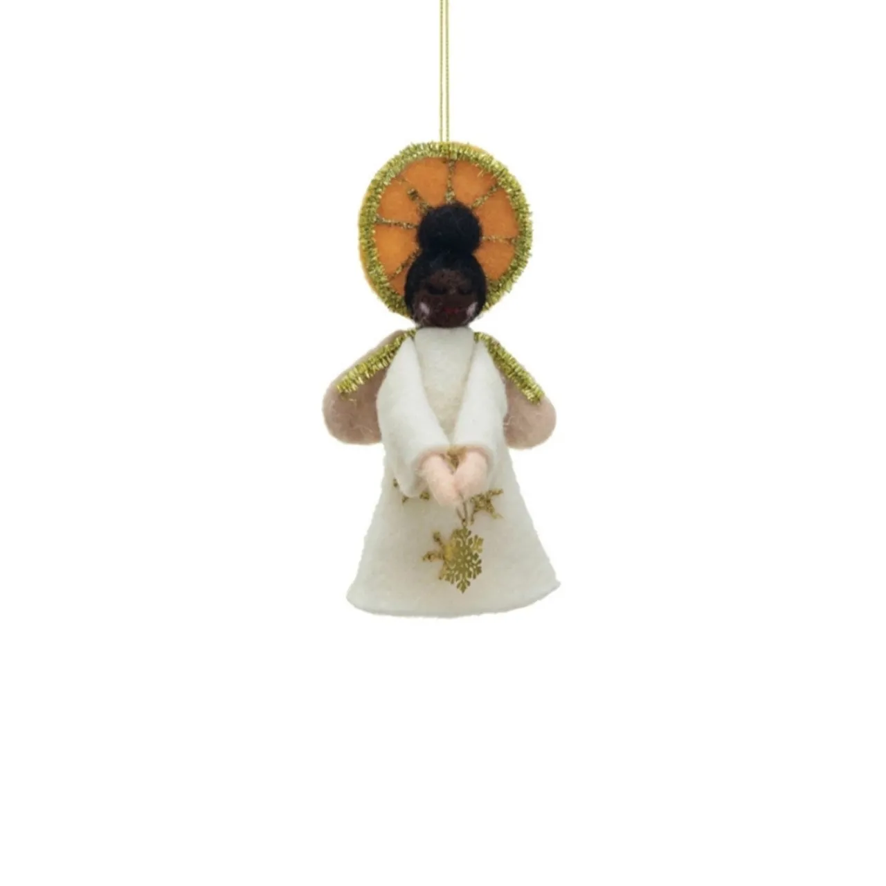 Handmade Wool Felt And Tinsel Black Angel Ornament< Sale