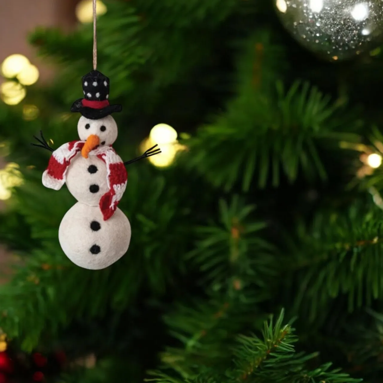 Handmade Wool Felt Snowman Ornament< Online