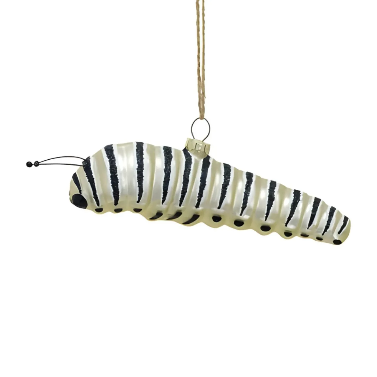 Hand-Painted Glass Striped Caterpillar Ornament< Discount