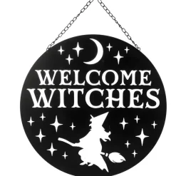 Happy Welcome Witches Wall Decor - Witch and Moon Design Sign< Online