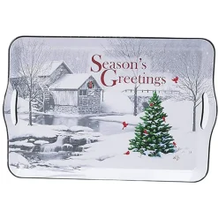 Holiday Farm Tray With Insignia Season's Greetings< Hot