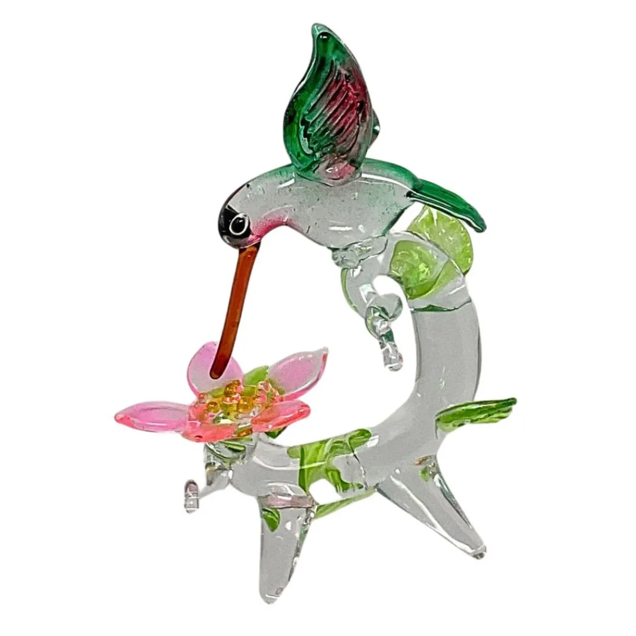 Hummingbird with Pink Flower Ornament< Clearance