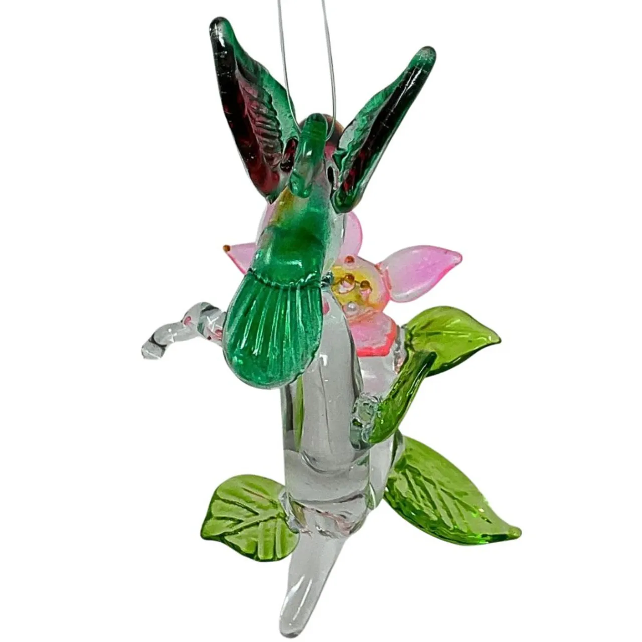 Hummingbird with Pink Flower Ornament< Clearance