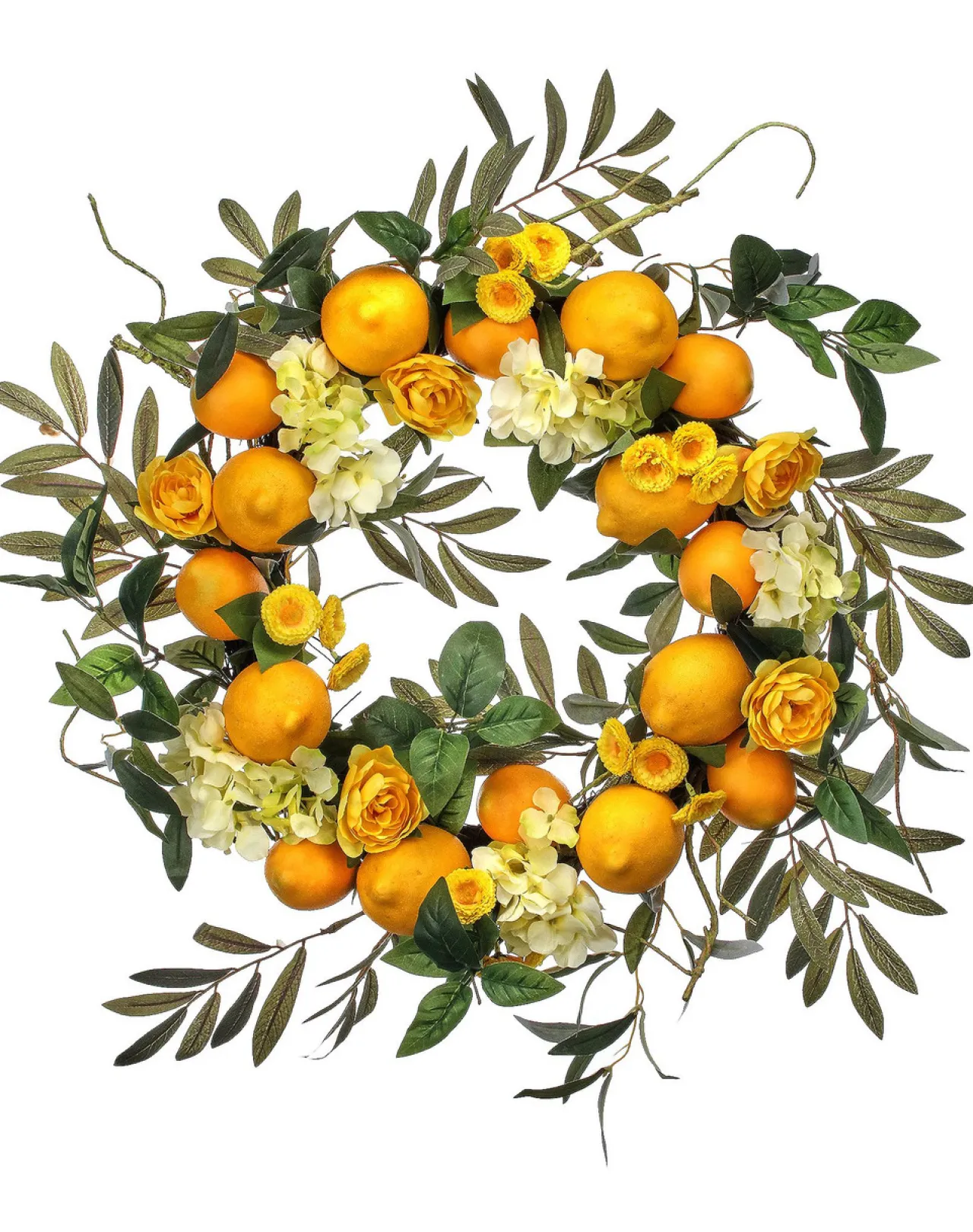 Hydrangea Lemon Berry Wreath, 24"< Fashion