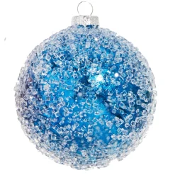Icy Shiny Blue Ball Ornament< Online