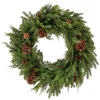 30in Natural Touch Mix Evergreen Wreath with Pinecones< Discount