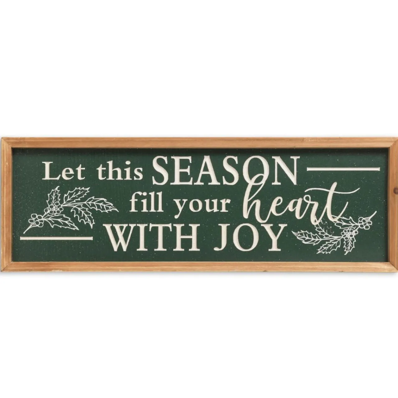 23 inch Engraved Green Wooden Wall Sign with Glitter< New