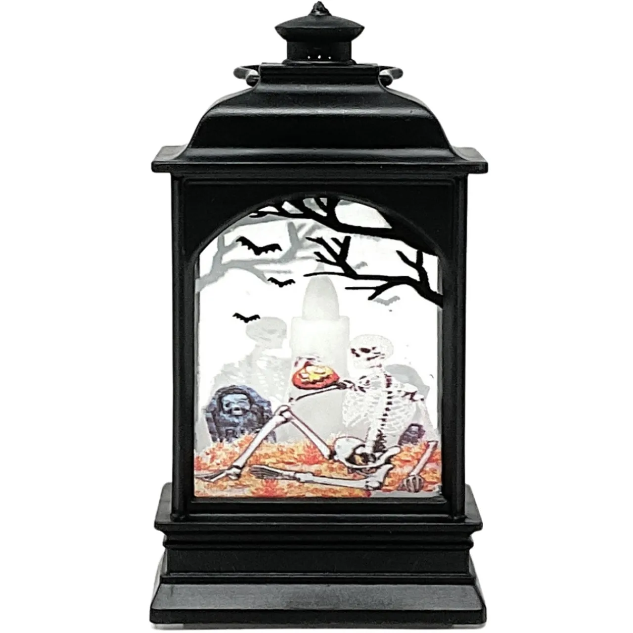 5 Inch Graveyard Skeleton Lantern With Candle< Fashion