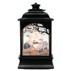 5 Inch Graveyard Skeleton Lantern With Candle< Fashion