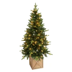 54 inch LED Holiday Tree with Wooden Box Stand< Fashion