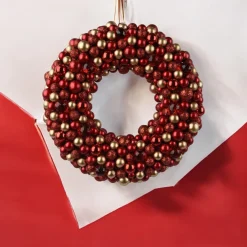 20 Inch Red and Gold Shatterproof Ornament Wreath< Fashion